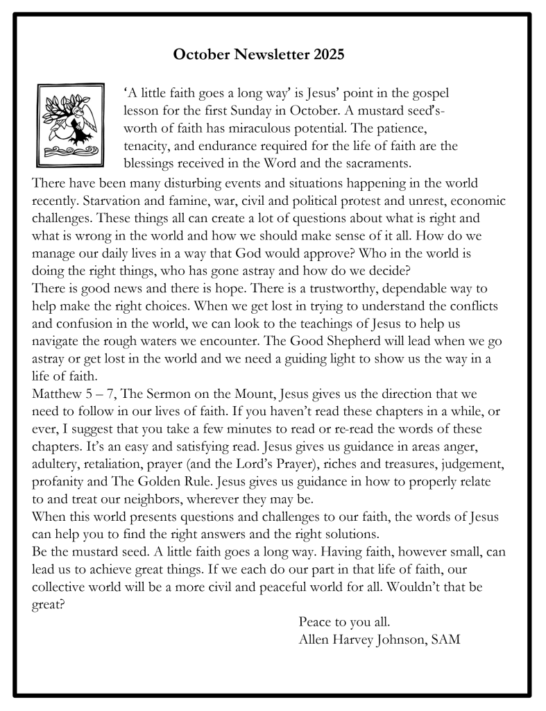 Newsletter Oct 2025